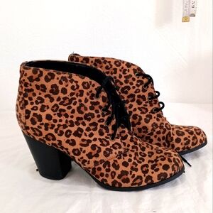 Y Not? Animal Print Chunky Heel Bootie